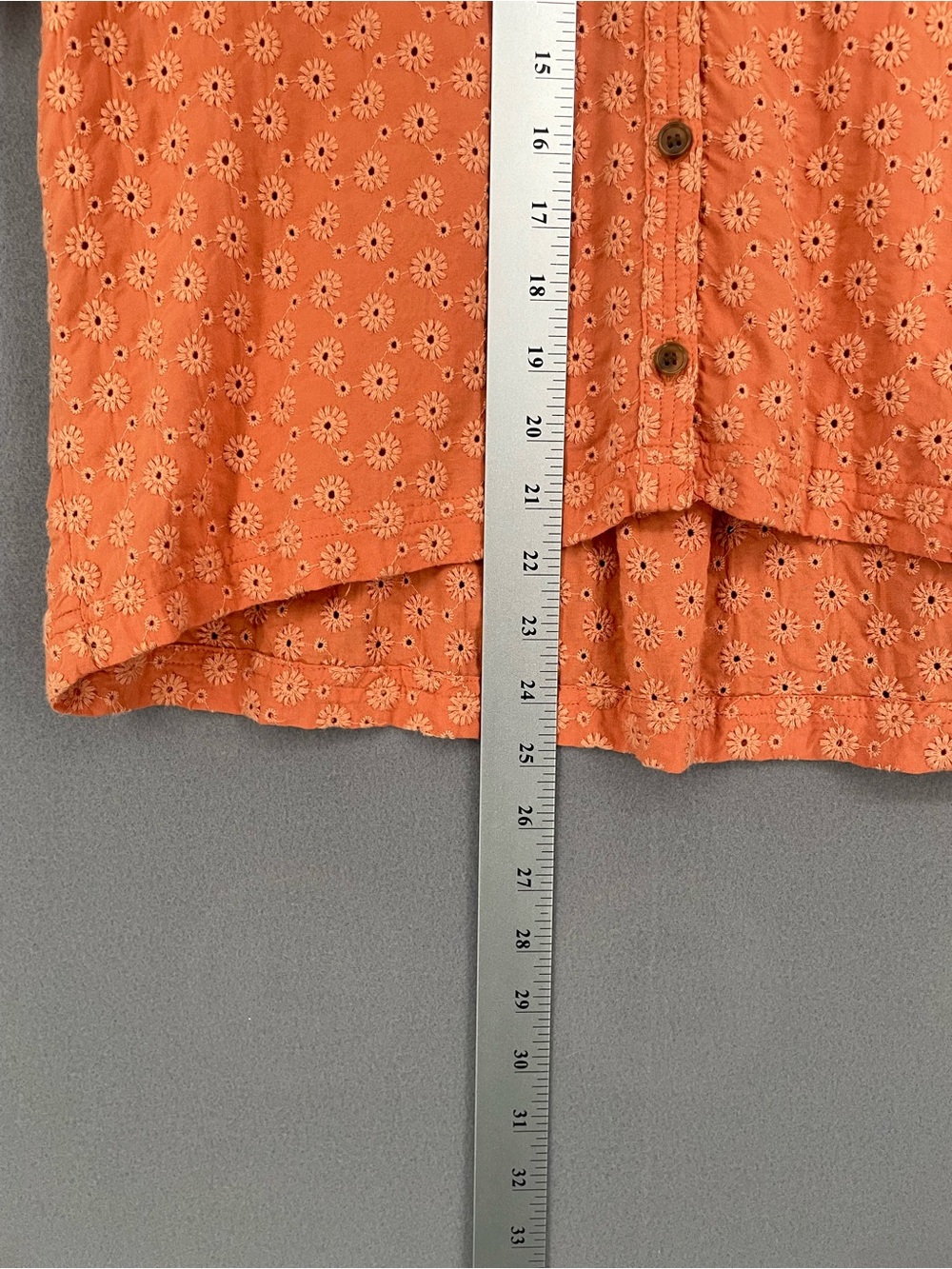 Madewell Portside Daisy‑Embroidered Eyelet Button‑Down Blouse Orange Size Small - Picture 6 of 6
